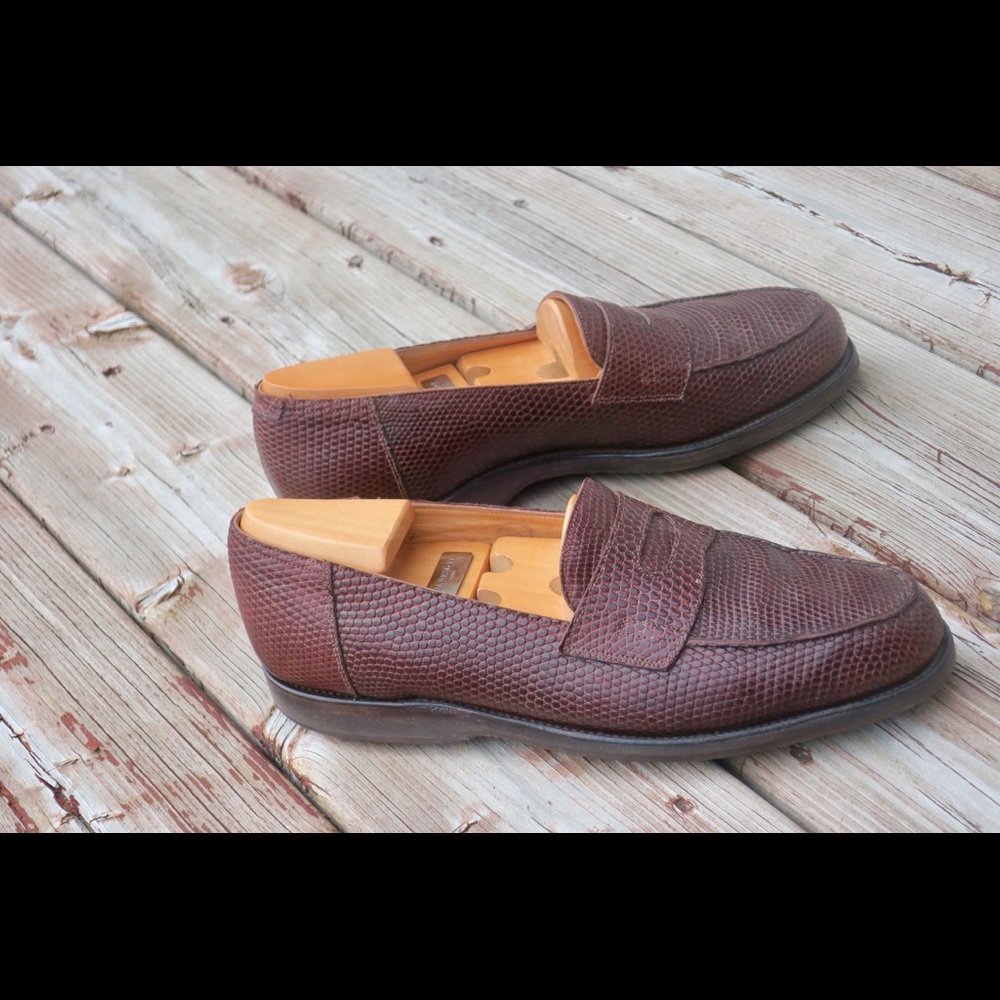 John Lobb handmade lizard loafers brown - Picture 4 of 5